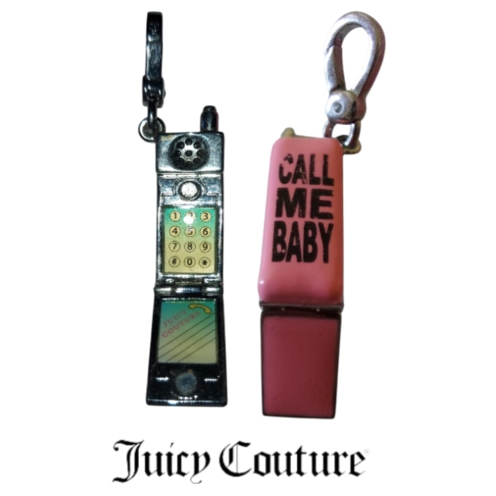 Juicy Couture Rare Vintage Call Me Baby Flip Phone Charm